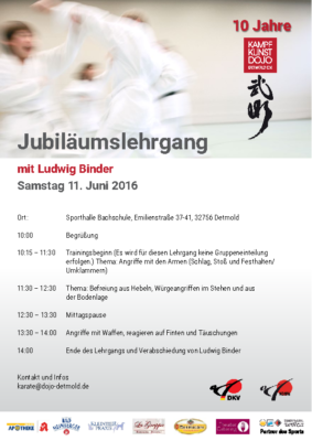 Download Flyer Jubiläumslehrgang mit Ludwig Binder